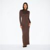 LANGES KLEID MIT ROLLKragen UND GLATTEM LAUFSCHNITT LANGES KLEID MIT ROLLKragen UND GLATTEM LAUFSCHNITT