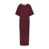 Langes Kleid mit weichem Lounge-Stil, T-Shirt-Ausschnitt Langes Kleid mit weichem Lounge-Stil, T-Shirt-Ausschnitt