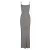 Langes Slipkleid aus weichem Lounge-Stil Langes Slipkleid aus weichem Lounge-Stil