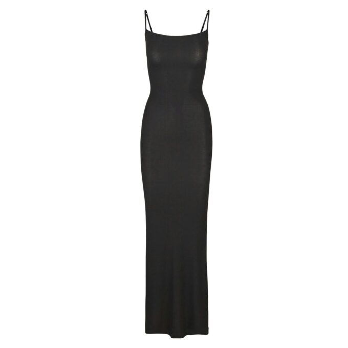Langes Slipkleid aus weichem Lounge-Stil Langes Slipkleid aus weichem Lounge-Stil