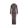 LANGES STRICKKLEID MIT STOCKAUSSCHNITT UND SPITZE LANGES STRICKKLEID MIT STOCKAUSSCHNITT UND SPITZE