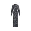 LANGES STRICKKLEID MIT STOCKAUSSCHNITT UND SPITZE LANGES STRICKKLEID MIT STOCKAUSSCHNITT UND SPITZE