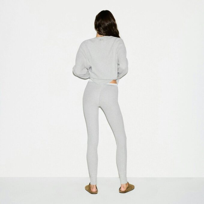 Leggings mit schwerem Waffelknöpfen vorne Leggings mit schwerem Waffelknöpfen vorne