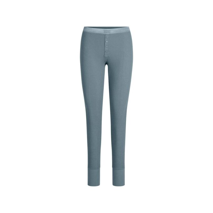 Leggings mit schwerem Waffelknöpfen vorne Leggings mit schwerem Waffelknöpfen vorne