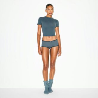 LEICHTE BAUMWOLL-POINTELLE-SPITZEN-BOY-SHORT
