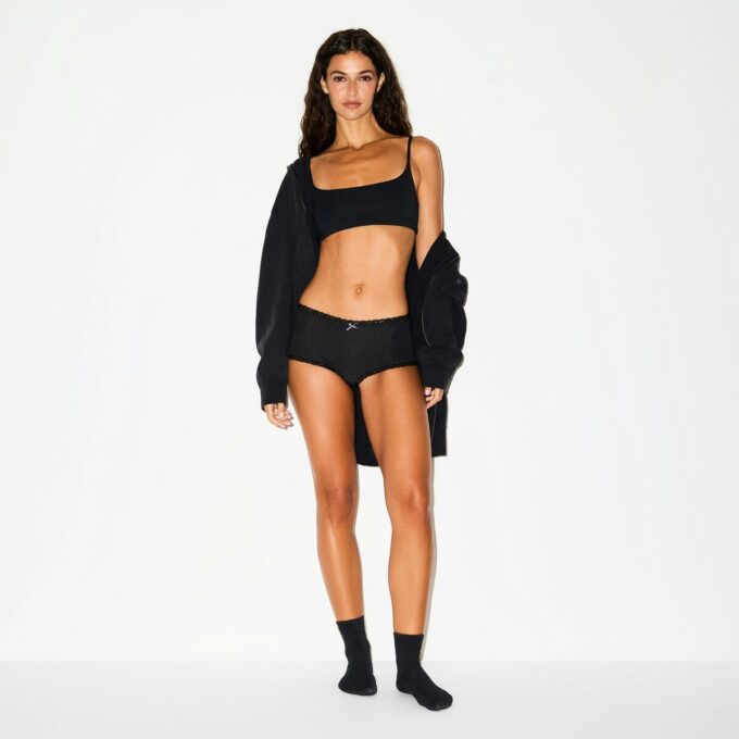 LEICHTE BAUMWOLL-POINTELLE-SPITZEN-BOY-SHORT LEICHTE BAUMWOLL-POINTELLE-SPITZEN-BOY-SHORT