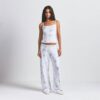 LOGO PLUSH POINTELLE RHINESTONE STRAIGHT LEG PANT LOGO PLUSH POINTELLE RHINESTONE STRAIGHT LEG PANT