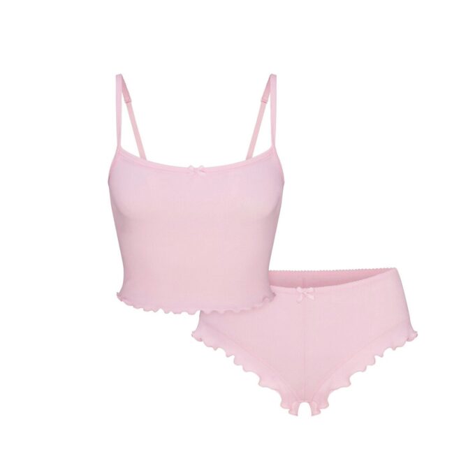 LOGO POINTELLE CROPPED CAMI SET LOGO POINTELLE CROPPED CAMI SET