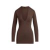 MINIKLEID MIT GLATTEN LAGE UND TIEFEM AUSSCHNITT MINIKLEID MIT GLATTEN LAGE UND TIEFEM AUSSCHNITT