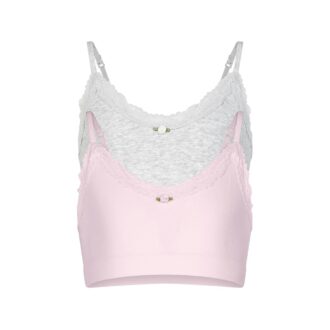 Nahtlose Baumwoll-Spitzen-Bralettes für junge Frauen, 2er-Pack Nahtlose Baumwoll-Spitzen-Bralettes für junge Frauen, 2er-Pack