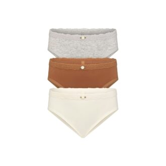 Nahtlose Baumwoll-Spitzenbikinis für junge Frauen, 3er-Pack