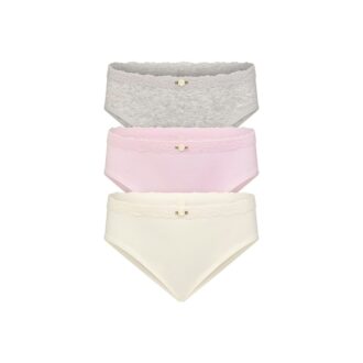 Nahtlose Baumwoll-Spitzenbikinis für junge Frauen, 3er-Pack