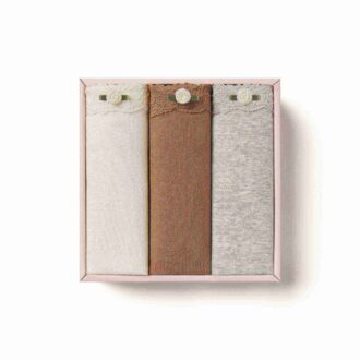 Nahtlose Baumwoll-Spitzenbikinis für junge Frauen, 3er-Pack