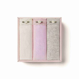 Nahtlose Baumwoll-Spitzenbikinis für junge Frauen, 3er-Pack