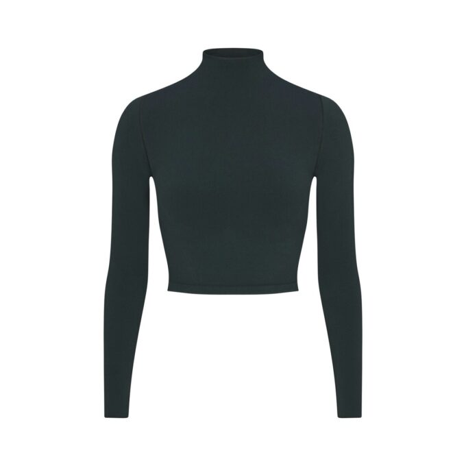 NikeSKIMS VINTAGE NAHTLOSES MOCK NECK CROP TOP NikeSKIMS VINTAGE NAHTLOSES MOCK NECK CROP TOP