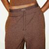 Oversize-Hose aus Baumwollfleece mit doppeltem Bund