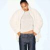 Oversize-Jacke aus Kunstpelz mit Stehkragen Oversize-Jacke aus Kunstpelz mit Stehkragen