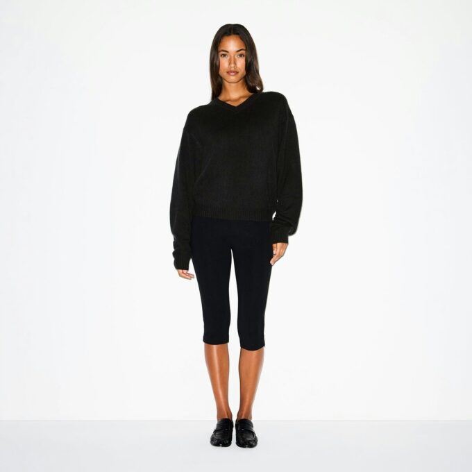 Oversize-Pullover aus Wolle und Kaschmir mit V-Ausschnitt