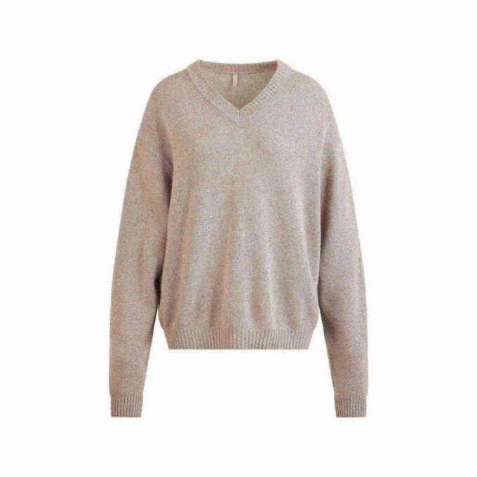 Oversize-Pullover aus Wolle und Kaschmir mit V-Ausschnitt Oversize-Pullover aus Wolle und Kaschmir mit V-Ausschnitt