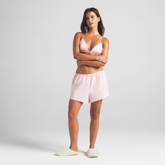 Schlafshorts aus Baumwollpopeline Schlafshorts aus Baumwollpopeline