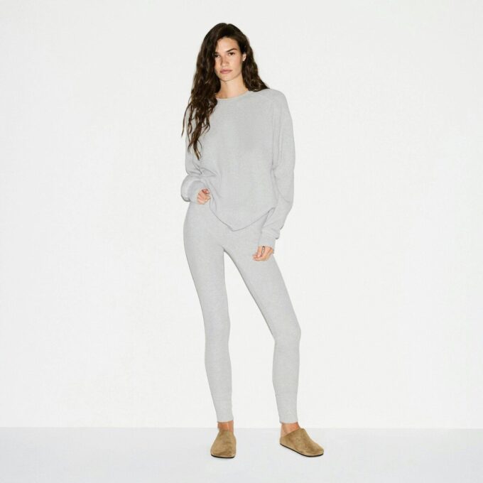 SCHWERES WAFFEL-OVERSIZE-RUNDHALS-SHIRT SCHWERES WAFFEL-OVERSIZE-RUNDHALS-SHIRT