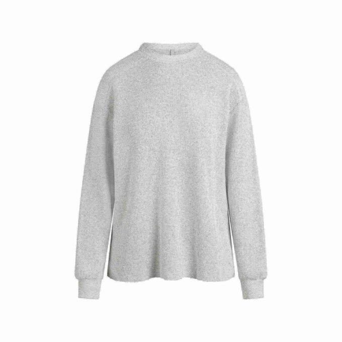 SCHWERES WAFFEL-OVERSIZE-RUNDHALS-SHIRT SCHWERES WAFFEL-OVERSIZE-RUNDHALS-SHIRT
