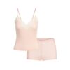 Set aus transparentem Rippspitzen-Top und Shorts Set aus transparentem Rippspitzen-Top und Shorts
