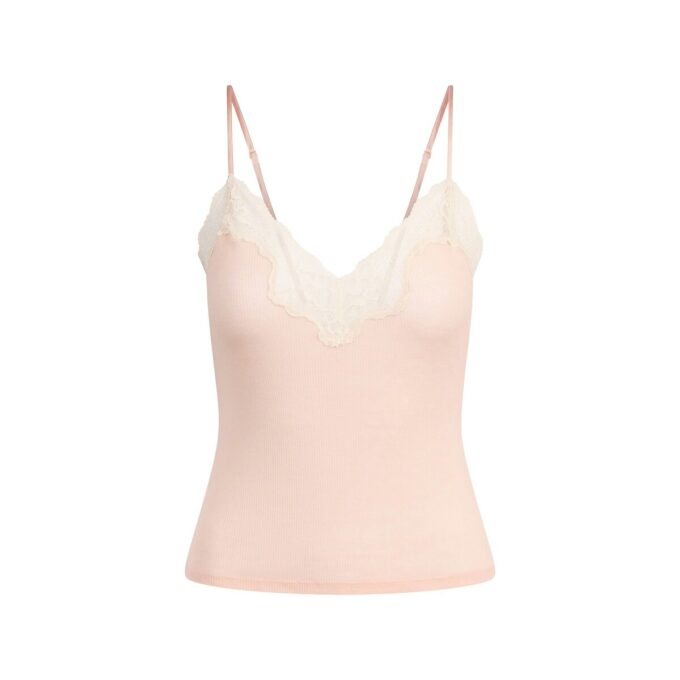 Transparentes Rippspitzen-Top Transparentes Rippspitzen-Top