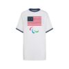 SKIMS FÜR TEAM USA BAUMWOLL-RIPPEN-PARALYMPIA-T-SHIRT-MINIKLEID SKIMS FÜR TEAM USA BAUMWOLL-RIPPEN-PARALYMPIA-T-SHIRT-MINIKLEID