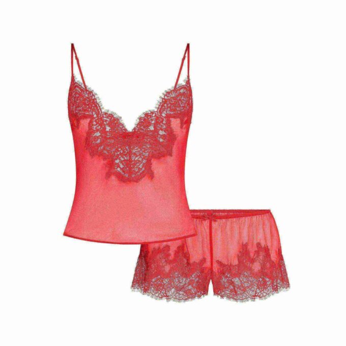 SKIMS ROMANCE SPITZEN-CAMI UND SHORT-SET