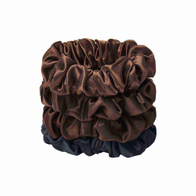 SLIP X SKIMS PURE SILK GROSSE SCRUNCHIES 4ER-PACK SLIP X SKIMS PURE SILK GROSSE SCRUNCHIES 4ER-PACK