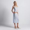 Strassbesetzter Strick-Midirock mit seitlicher Bindeband Strassbesetzter Strick-Midirock mit seitlicher Bindeband