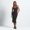 Strassbesetztes Strick-Halter-Midikleid Strassbesetztes Strick-Halter-Midikleid
