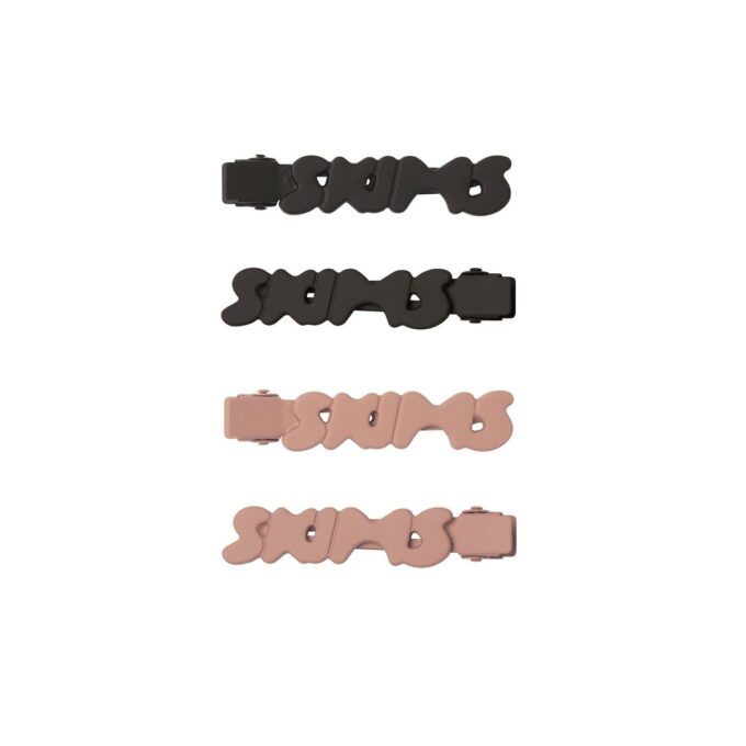 Styling-Accessoires: Matte Haarspangen mit Logo, knitterfrei, 4er-Pack Styling-Accessoires: Matte Haarspangen mit Logo, knitterfrei, 4er-Pack