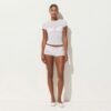 T-Shirt aus transparentem Rippenmaterial T-Shirt aus transparentem Rippenmaterial