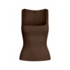Tanktop mit glatten Lagen und eckigem Halsausschnitt Tanktop mit glatten Lagen und eckigem Halsausschnitt