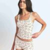Tanktop und Shorts aus Baumwollrippspitze