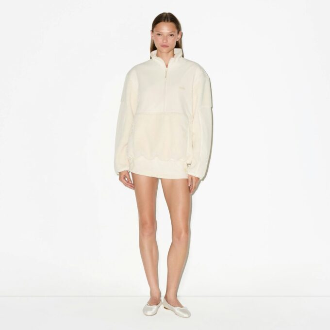 TEDDY ÜBERGRÖSSERTER HALBREISSVERSCHLUSS-PULLOVER TEDDY ÜBERGRÖSSERTER HALBREISSVERSCHLUSS-PULLOVER