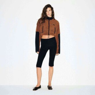 Teddy-Kurze Jacke mit Trichterkragen
