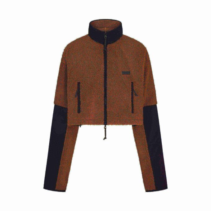 Teddy-Kurze Jacke mit Trichterkragen Teddy-Kurze Jacke mit Trichterkragen