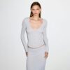 Transparente Henley-Jacke mit langen Ärmeln aus Modal Transparente Henley-Jacke mit langen Ärmeln aus Modal