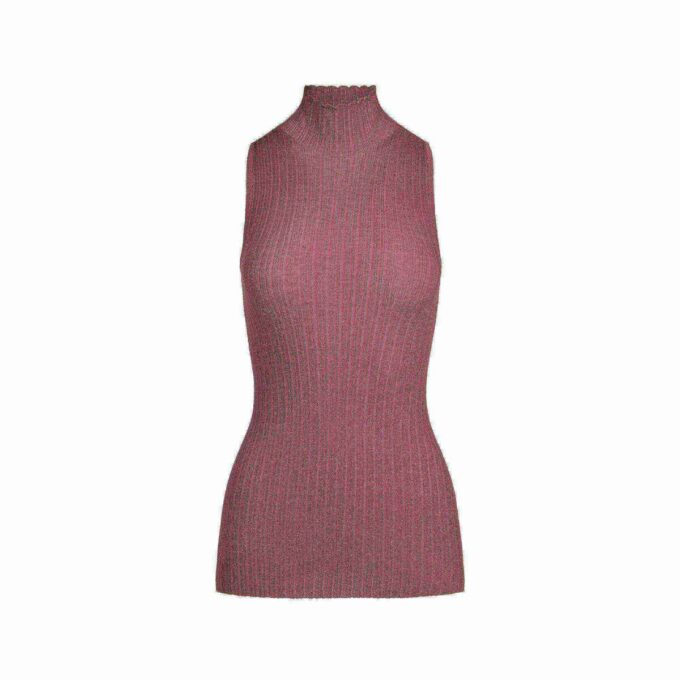 Transparente Stricktunika mit Stehkragen Transparente Stricktunika mit Stehkragen