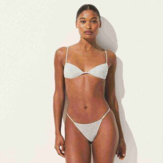 Transparenter, knapper Dreiecks-Bralette mit Rippen