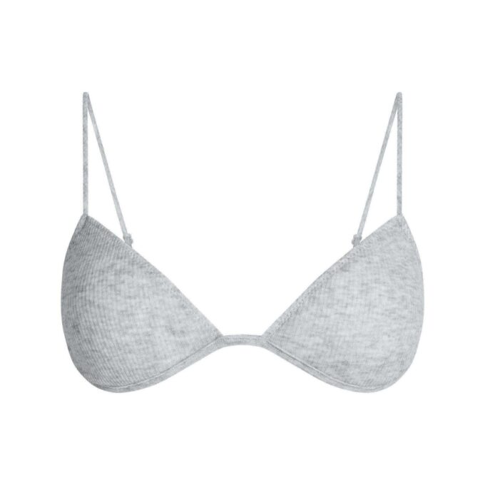 Transparenter, knapper Dreiecks-Bralette mit Rippen