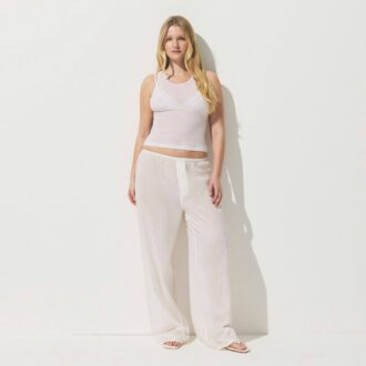 Transparenter Rippen-Tanktop mit Rundhalsausschnitt Transparenter Rippen-Tanktop mit Rundhalsausschnitt