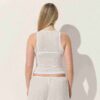 Transparenter Rippen-Tanktop mit Rundhalsausschnitt
