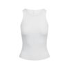 Transparenter Rippen-Tanktop mit Rundhalsausschnitt