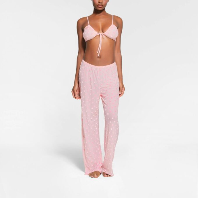 Transparenter Samt-Bralette mit Bindeband vorne Transparenter Samt-Bralette mit Bindeband vorne