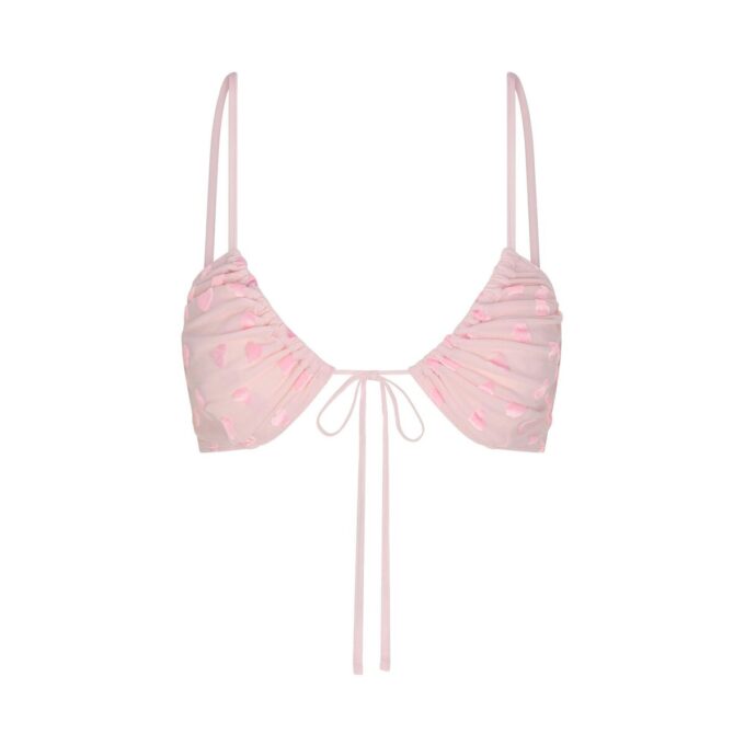 Transparenter Samt-Bralette mit Bindeband vorne Transparenter Samt-Bralette mit Bindeband vorne