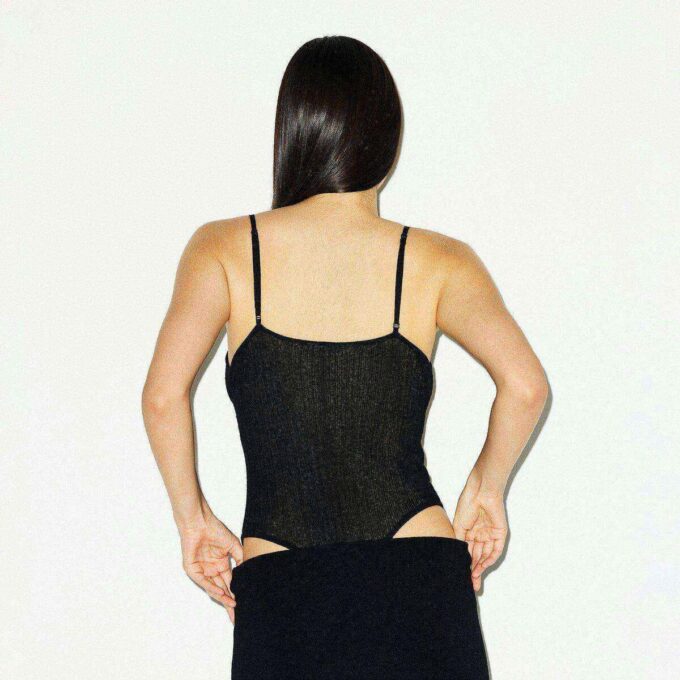 Transparenter Strick-Camibody Transparenter Strick-Camibody